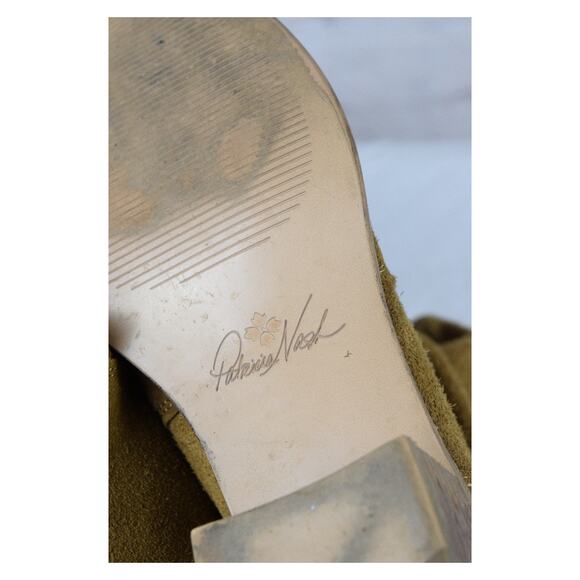 Patricia Nash Booties Raw Distressed Suede Monte Cognac Ankle Western Boots 7.5 - Picture 9 of 10